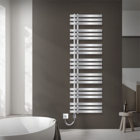   Törölközőszárító radiátor 500x1600 mm krómszín 900W fűtőbetéttel egyenes-egysorors fürdőszobai fűtőtest bal oldali bekötés