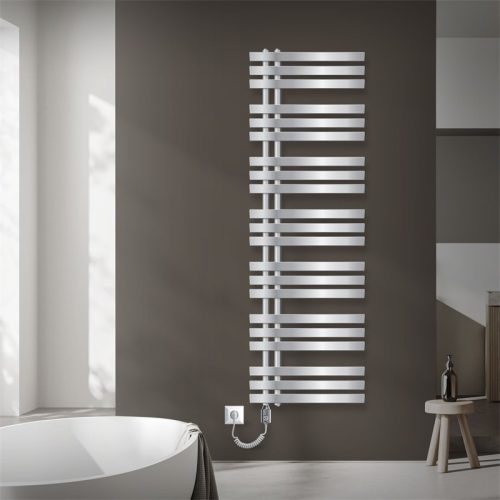 Towel dryer radiator 500x1600 mm chrome color with 900W heating insert straight-single row bathroom heater left connection