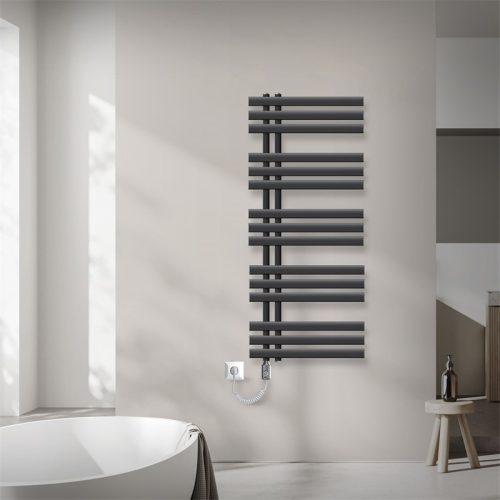 Modern design radiátor 500x1200mm antracit szín 1200W fűtőbetéttel különleges formatervezés stílusos megjelenés