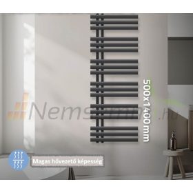  Modern radiátor 500x1400 mm antracit színben, különleges formatervezés, stílusos megjelenés 467W teljesítmény