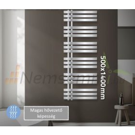   Modern radiátor 500x1400 mm króm szín 410W teljesítmény, különleges formatervezés, stílusos megjelenés 