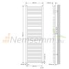 Towel dryer radiator 500x1800 mm white single row - with curved edge connection