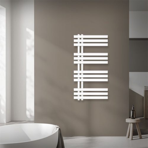 Modern designer radiator 500x1000 mm white 307W single row - straight bathroom heater