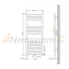 Towel radiator 500x1200 mm anthracite single row - straight version with central connection