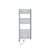 Towel dryer radiator 500 x 1200 mm chrome single row - with curved edge connection with electric 900W heating insert