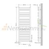 Towel dryer radiator 500x1500 mm anthracite single row - with curved edge connection