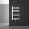 Bathroom radiator 500x800 mm 378W white single row - straight, with central connection