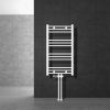 Bathroom radiator 500x800 mm 378W white single row - straight, central connection with floor connection