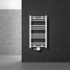 Bathroom radiator 500x800 mm 378W white single row - straight, central connection with universal connection
