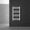Towel dryer radiator 500x800 mm single row - straight white with 300W heating insert with end connection 