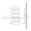 Towel dryer radiator 500x800 mm single row - straight white with 600W heating insert with end connection 