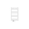 Towel dryer radiator 500x800 mm 378W single row white - curved central connection with floor connection