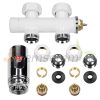 Towel dryer radiator 500x800 mm 378W single row white - curved central connection with floor connection