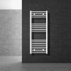 Towel dryer radiator 500x800 mm 378W single row - curved white with end connection 