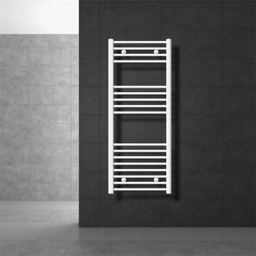 Towel dryer radiator 500x800 mm 378W single row - curved white with end connection 