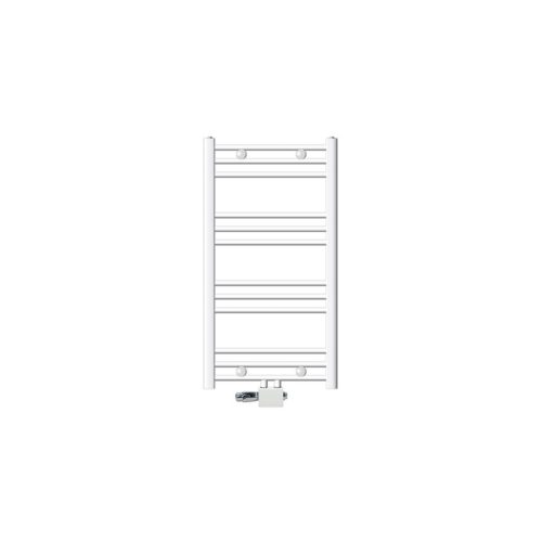 Towel dryer radiator 500x800 mm 378W single row white - curved central connection with universal connection