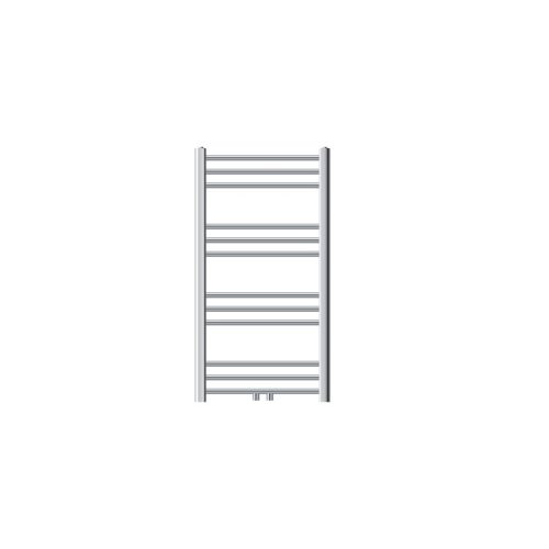Bathroom radiator 500x800 mm 250W chrome single row - straight, with central connection