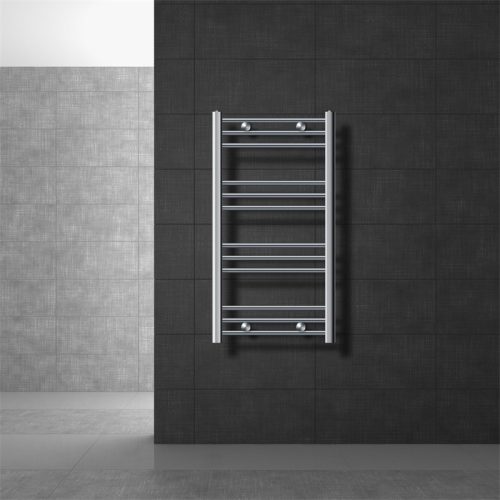 Bathroom radiator 500x800 mm 378W chrome single row - straight edge connection 