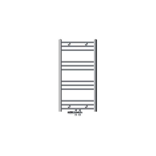 Bathroom radiator 500x800 mm 250W chrome single row - straight central connection with floor connection