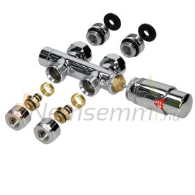   Fürdőszoba radiátor 500x800 mm 250W króm egysoros - egyenes köözépső bekötéssel padló csatlakozással