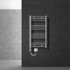 Bathroom radiator 500x800 mm 600W heating element chrome single row - straight edge connection 