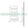 Bathroom radiator 500x800 mm 250W chrome single row - straight, with central connection