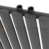 Modern design radiator 600 x 1030 mm anthracite with left connection without valve stem - only the radiator body