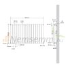 Modern design radiator 600 x 1030 mm anthracite with left connection without valve stem - only the radiator body