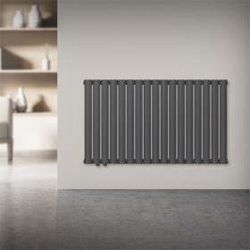   Modern design radiátor 600x1020 mm antracit dupla soros jobb és bal oldali csatlakozással szelepcsap nélkül - csak a radiátor test