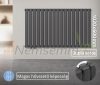 Modern design radiátor 600x1020 mm antracit dupla soros jobb és bal oldali csatlakozással univerzális szelepcsappal