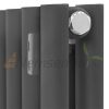 Modern design radiator 600x1020 mm anthracite double row right and left connection with universal valve tap