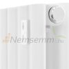 Modern design radiátor 600x1030 mm fehér dupla soros jobb és bal oldali bekötéssel fali csatlakozású szelepcsappal króm termosztáttal