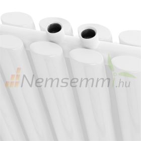   Modern design radiátor 600x1030 mm fehér dupla soros jobb és bal oldali csatlakozással univerzális szelepcsappal króm termosztáttal