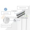 Modern design radiátor 600x1030 mm fehér dupla soros jobb és bal oldali csatlakozással univerzális szelepcsappal króm termosztáttal