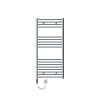Towel dryer radiator 600x1200 mm chrome with 900W heating insert single row - curved edge connection 
