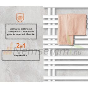   Modern designer radiátor 600x1400 mm fehér 538W törölközőszárító radiátor