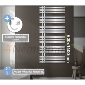   Modern designer radiátor 600x1400 mm króm 900W törölközőszárító radiátor