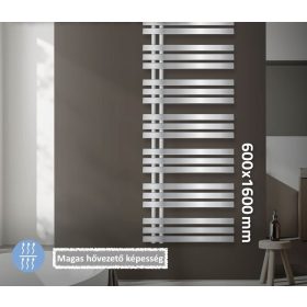  Modern designer radiátor 600x1600 mm 603W króm egysorors - egyenes bal oldali csatlakozással