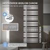 Modern designer radiator 600x1600 mm 603W chrome single row - straight design universal connection and left side connection