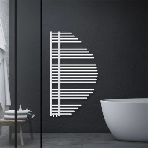 Törölközőszárító radiátor 680x1200 mm fehér modern design fűtőtest 748W termosztát nélkül