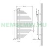 Törölközőszárító radiátor 680x1200 mm fehér modern design fűtőtest 748W termosztát nélkül