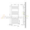 Towel dryer radiator 750x1200 mm anthracite single row - with curved side connection 785W