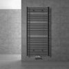 Towel radiator 750x1500 mm anthracite 705W single row - curved version with central connection and wall connection