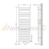 Törölközőszárító radiátor 750x1500 mm antracit 705W egysorors - ívelt változat központi bekötéssel padló csatlakozással