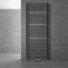 Towel radiator 750x1800 mm anthracite single row - straight version with central connection and wall connection