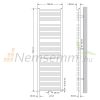Towel radiator 750x1800 mm single row - curved anthracite with central connection