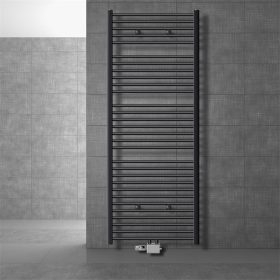   Törölközőszárító radiátor 750x1800 mm antracit egysorors - egyenes változat központi bekötéssel univerzális csatlakozással