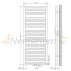 Törölközőszárító radiátor 750 x 1800 mm antracit egyenes változat központi csatlakozással