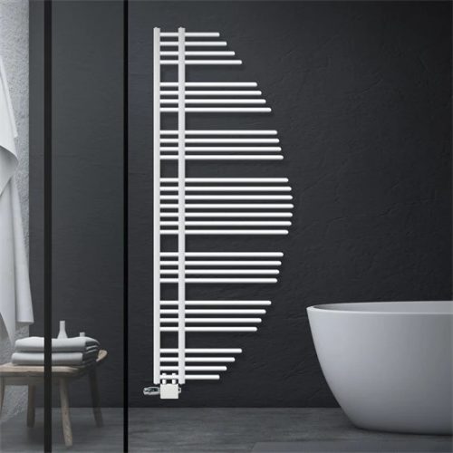 Törölközőszárító radiátor 680x1653 mm fehér modern design fűtőtest 997W univerzális csatlakozó