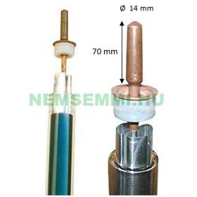   Vákuumcső 58x1800 napkollektorhoz kompletten, heat-pipe csővel együtt, 14mm átmérőjű fejjel.